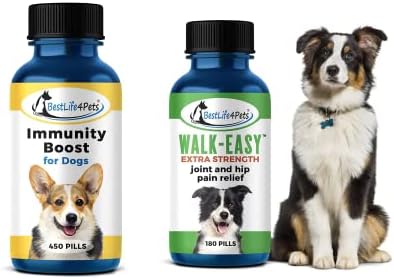 BestLife4Pets Dog Health Care Combo - Естествени витамини и добавки за кучета - Всичко, естествено, е лесно приемат 450 до 180