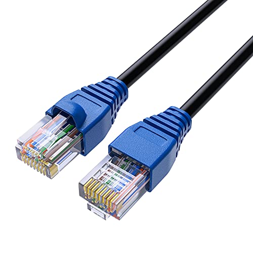 Външен Ethernet кабел Cat5e 300 фута, Тежкотоварни интернет-мрежа LAN кабел Cat 5e, по-гъвкав, отколкото Cat 6, водоустойчив, двойна UV-корпус от PVC и LLDPE за вграждане в стена, директн