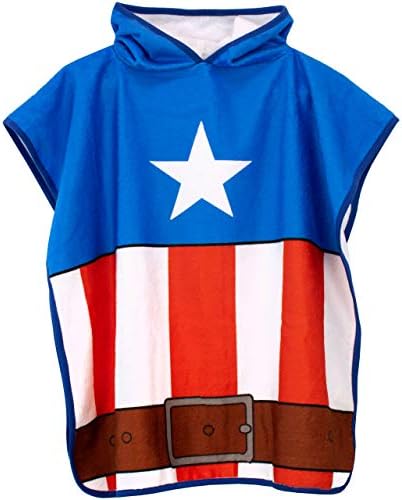 Пончо от кърпи / хавлии с качулка за момчета Marvel Капитан Америка