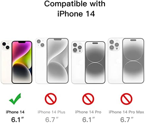 Подобрен тънък калъф JETech (дебелина 0,85 mm) за iPhone 14 6,1 инча, капак на обектива на камерата с пълна защита, Монтиране