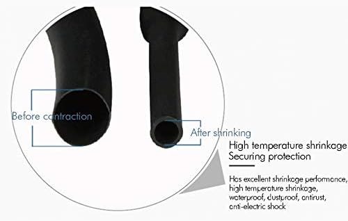 5 M/100 м Черен Свиване тръба Тел Кабелен ръкав Разнообразни Термоусадочных Тръби Съединител Изолиран проводник Протектор (Цвят: 200 m, вътрешен диаметър: 6 мм)