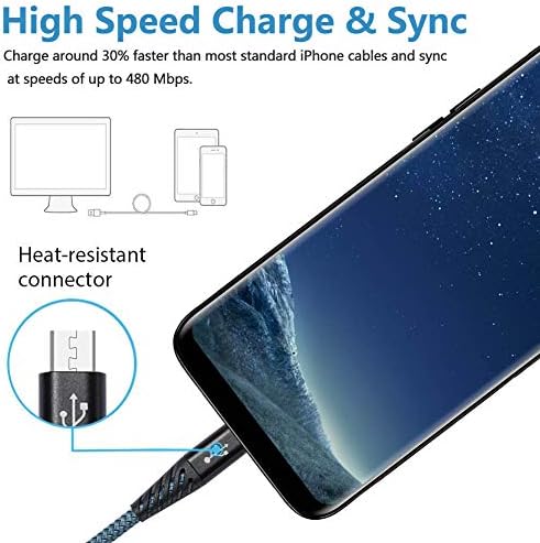 Високоскоростен кабел Micro USB 5 Опаковки 10 метра Кабели за зарядно устройство за мобилен телефон Android С Найлон Оплеткой