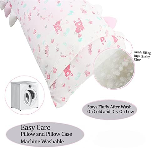 Възглавница за деца с Лъв и Мечка с калъфка - Меки Детски възглавница от Органичен Бамбук за сън, може да се пере в машина, Дишаща