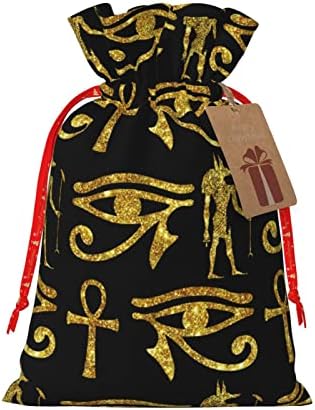 Пакети за коледни подаръци на експозиции Египетски (древен)-Ankh-Gold Торбички За опаковане на Подаръци Торби За опаковане на Коледни подаръци малки Торбички, Среден р?