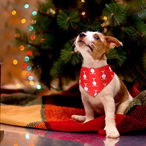 Комплект коледни Bandhan за кучета, 4 броя, Коледна Кърпа за кучета, Регулируема Триъгълен Шал за домашни любимци и 2 Парчета, Шапка