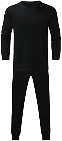 Спортни костюми за Бягане, 2 броя, Мъжки Ризи с кръгло деколте и дълги ръкави и Панталони, Комплекти за Активна Почивка, Пешеходен