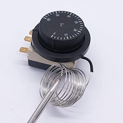 CNHKAU 1NC 1NO 250/380 В 16A 0-60 ℃ Превключвател за контрол на температурата Капилярна Термостат, Превключвател за Контрол на температурата Контролер, Датчик 0-60C