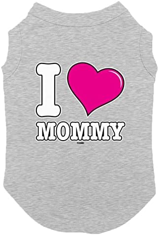 Тениска Tcombo I Love Mommy Dog (светло сив, 3X-Large)