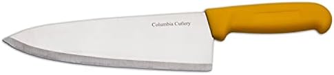 8 Columbia Cutlery Търговска нож на главния готвач / Cook Knife - Жълта дръжка от фиброкса - Остър е като бръснач и е подходящ за измиване