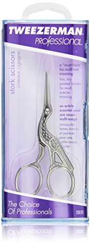 Професионални ножици Tweezerman Stork, използвани за почистването на веждите и косата на лицето (ZW-3042-P)