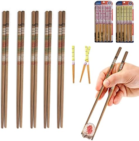 10 Чифта Китайски Японски Суши За Еднократна Употреба Дървени Пръчки Бамбук Дизайн Модел