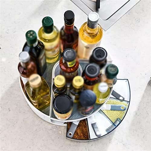 SEIJY Въртящата Кухненски стойка за подправки, Оцет, Соев сос, Стойка за съхранение на бутилки и многопластова кутия за сортиране на бутилки