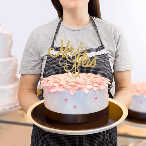 Блестящ Topper За Торта Mr & Mrs - Bridal To Be Cake Topper, Украса на Сватбена булчински душ, Аксесоари За Украса на Сватбена душата На Годишнина от Сватбата Злато