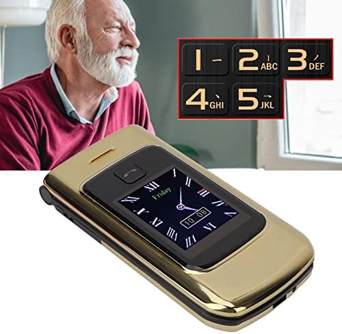 Мобилен телефон Senior Flip, Отключени Мобилен Телефон Senior Флип с Едър шрифт US Plug 100-240 В 4800 mah за Всекидневния живот