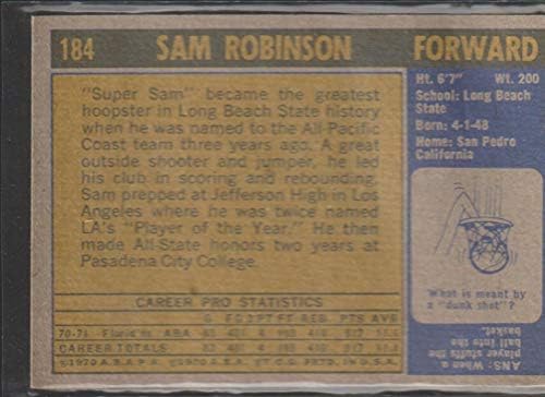 Самуел Робинсън Самуел Робинсън (баскетболно карта) 1971-72 Топпс - [Базата] #184