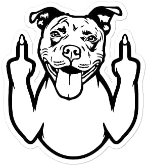 Забавен Американски Питбул Териер Среден Пръст Породи Кучета Улыбающаяся Vinyl Стикер, Подарък За Фен На Американския Питбуля На Собственика