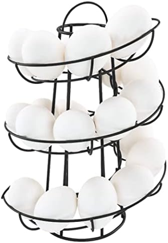 Черно Кухненски Рафтове за съхранение на Спирала яйца Helter Skelter Поставка За яйца могат да се Настанят до 18 Яйца
