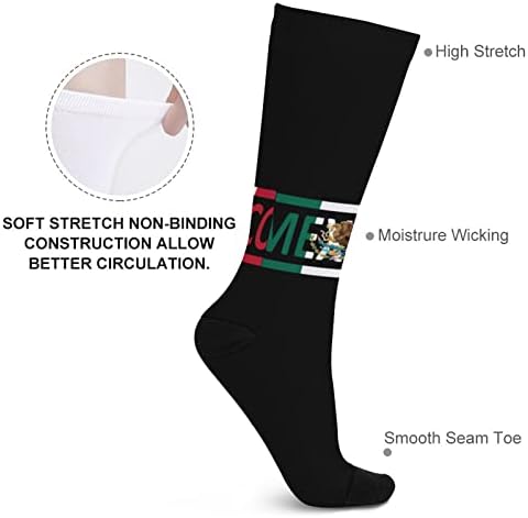Мексикански Флаг Въвеждани Съответните Цвят Чорапи, Спортни Чорапи до Коляно за Жени и Мъже