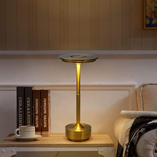 Безжична Настолна Лампа S MOSENCH с регулируема яркост и акумулаторна Водоустойчив Настолна лампа, Метална Led Пълноценната
