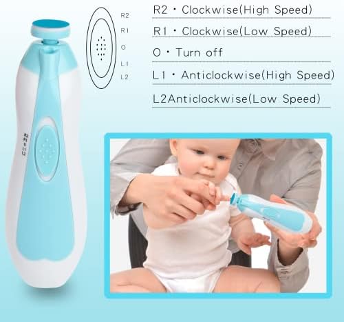 Детска Машинка за нокти Електрически, Обезопасена Детска Пила за нокти с подсветка и 6 Шлифовальными на Възглавничките на Пръстите на краката и ноктите Новородени