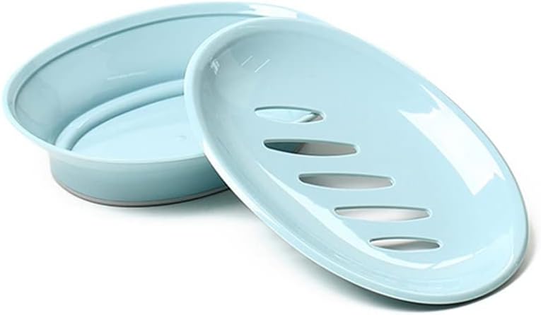 DUBAO Дренажна препарат за съдове във формата на чиния, Поставка за сапун, душ, Кутия за съхранение на гъби, Поставка за съхранение без вода, закачалка за баня (Цвят: си?