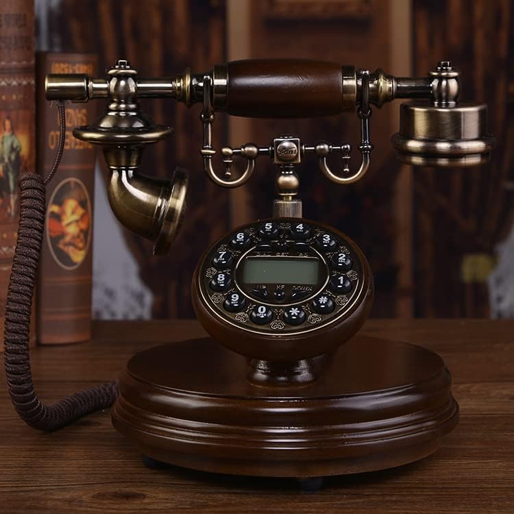Заоблени телефон с превръщането циферблат Украса на Хола Класически Настолен телефон в европейския и американския стил Ретро (Цвят: кафяв