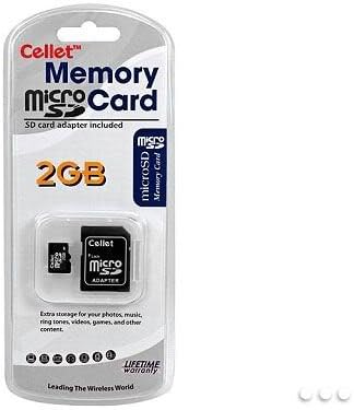 Карта памет Cellet microSD 2 GB за мобилен телефон Samsung Rugby с адаптер за SD карта.