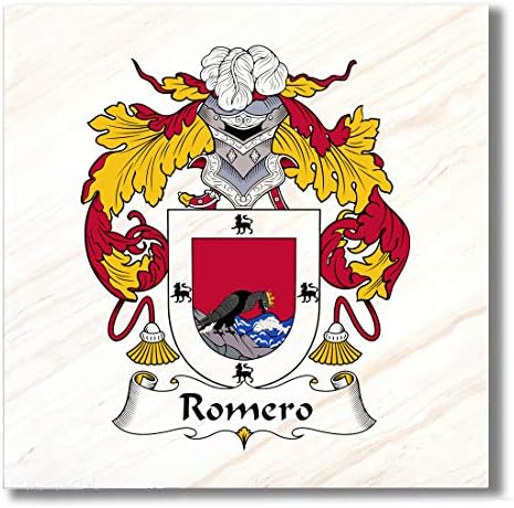 Керамични плочки Carpe Diem Designs Romero Family Герб/Гербът на семейство Ромеро за влакчета, печки, влакчета или Декоративен акцент
