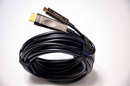 Оптичен кабел Pacroban USB Type-C-HDMI - 4K 60Hz, съвместим с Thunderbolt 3, дълъг (25 метра)