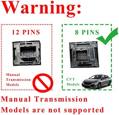 RuiWen HDBS003 Е-бутон автоматично ръчната спирачка, включете на паркинг, 8 КОНТАКТИ, Съвместим с Honda Civic -2021 Предупреждение: Модели с механична скоростна кутия не се поддър