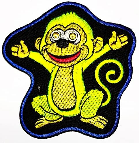 Kleenplus маймуна кръпка, сладък обезьянки карикатура зелени етикети занаяти ремонт на шевни бродирани желязо за шиене