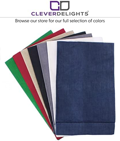 Кърпи за ръце CleverDelights Червен цвят, с отстрочкой на дъното - 6 Опаковки - 14 x 22 - Бельо Памучен смес 55/45