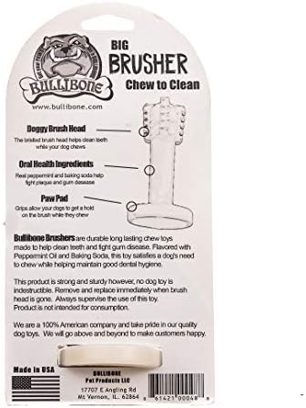 Bullibone Brusher: Четка за почистване на зъбите на Кучето, Накрайник за четка за зъби - Устойчива Найлонова Дъвчене играчка за кучета
