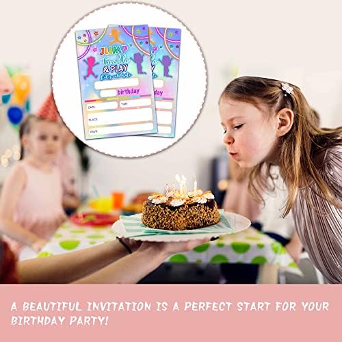 Покани за рожден Ден Jump Сушилни в пликове (20 опаковки), пълни с боя за връзки с размер 4 x 6дюймов Покани на парти по случай рождения ден