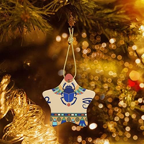 Египетски бръмбар скарабей 2022 Коледен керамични висулка за украса на Коледната елха