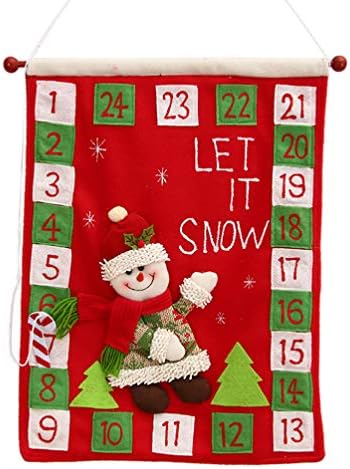 NUOBESTY Украса на Дядо Коледа е Коледен Календар за Обратно Броене Снежен човек Адвент-Календар за Обратно Броене Коледен ден