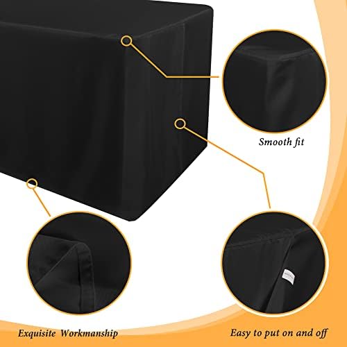 Obstal 2 опаковки Черна Покривки за 6-крак правоъгълни маси - Водоустойчива Моющаяся тъкан от полиестер, Правоъгълно покритие
