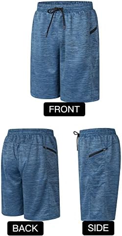 PRTCYPNT Мъжки Спортни Спортни Шорти бързо съхнещи 10 Спортни къси Панталони с Джобове с цип и Завязками
