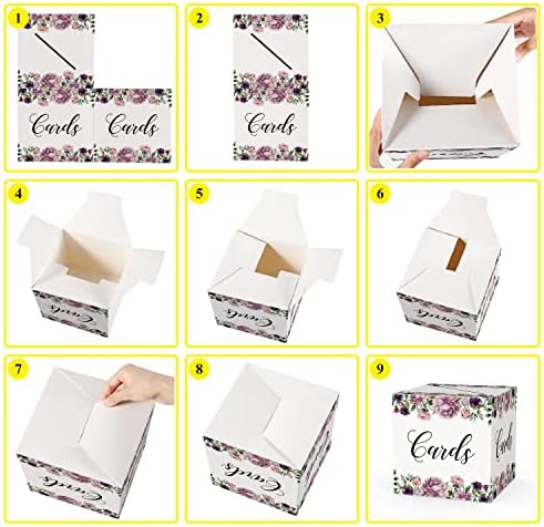 Лилава Кутия за пощенски картички с цветя модел WUINCK, Кутия за приемане на пощенски картички, Вечерни Аксесоари за Сватби,
