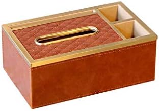 Кожена Правоъгълна кутия за Салфетки ZLMMY - Кубичен Диспенсер - Декоративна за Баня, Офис