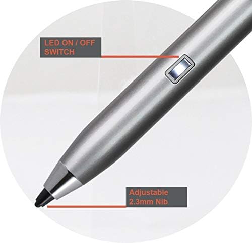 Активен цифров стилус Broonel Silver Fine Point е Съвместима с ASUS Vivobook Flip 14 TP412 / ASUS Vivobook S15 S530