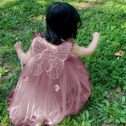 Miipat/ Тюлевое Рокля За малки момичета Рокля-пакет Без Ръкави с Цветен Пеперуда, Рокля на Принцеса За Момиченца на Рожден Ден