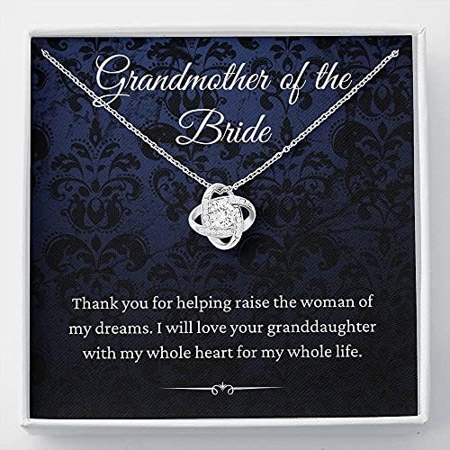 Картичка С Послание Бижута, Колие Ръчна изработка - Персонализиран Подарък Възел Любов, От Младоженеца Баба на Булката Сватбен Подарък на Баба Подарък За Баби на Бу