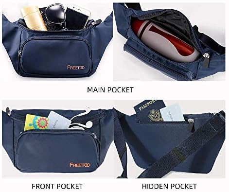 Поясная чанта FREETOO, Поясная чанта за Мъже и Жени, Набедренная чанта с Регулируема Каишка за Тренировки на Открито, Пътуване,