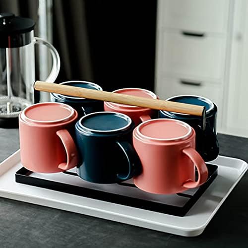 Кафеена Чаша NKADKNS с Цветно изображение и дръжка, Керамични Чаши с матова пудра обем 14 мл / 400 мл Чаена Чаша за офиса / дома