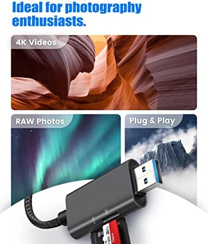 Четец на SD-карти за iPhone / iPad, Адаптер за четене на SD карти Trail Camera Viewer, четец за карти USB-памет Micro SD за настолни