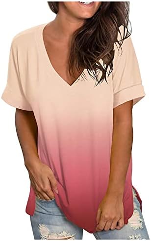 Лятна Есенна Тениска за Момичета От Памук с Къс Ръкав и Дълбоко V-образно деколте, Графична Блуза за Късна закуска, UT UT