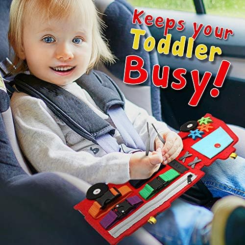 Детска дъска за деца 1-3 или 2-4 години, Предучилищна Развитие играчка за ранно обучение Пожарна кола, Основни житейски умения и занимания