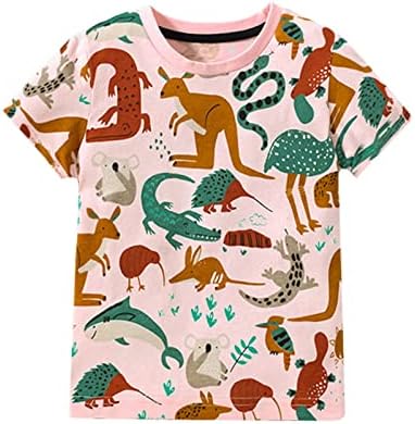 Тениски с Къс ръкав за малки Момчета, Ежедневни Памучни Тениски с образа на Животни, Лятна Горна дреха с Кръгло Деколте, Тениски, Hoody За