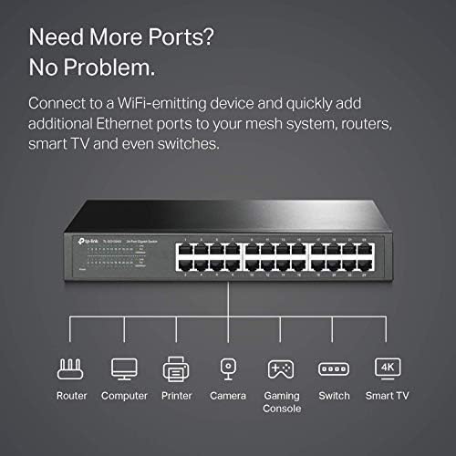 24-портов Gigabit Ethernet комутатор на TP-Link | Десктоп / За монтаж в rack | Защита с ограничен срок на служба (обновена)